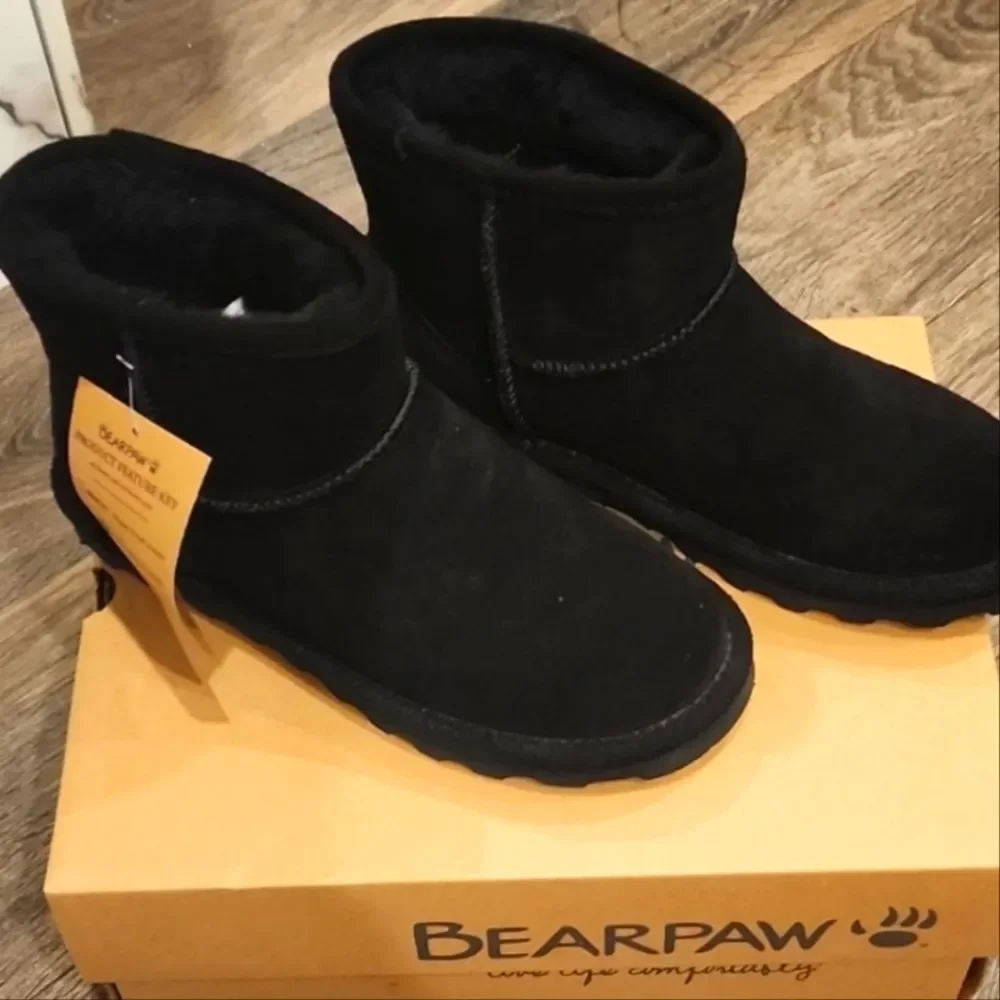 BearPaw Alyssa‎ Fur Boots- Black